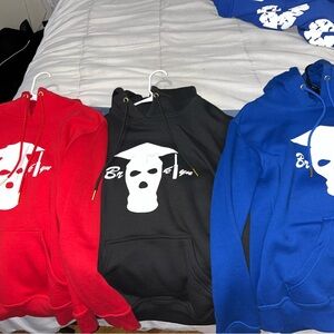 Men's Hoodie - Red, Black, Blue